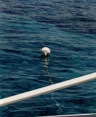 Self Cleaning Buoy floating above reef.